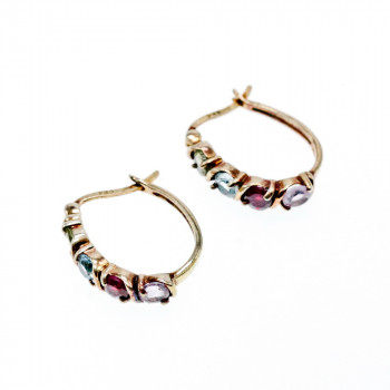 Sky Jewelry Серьги из серебра с позолотой с натуральными камнями  Винтаж