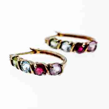 Sky Jewelry Серьги из серебра с позолотой с натуральными камнями  Винтаж