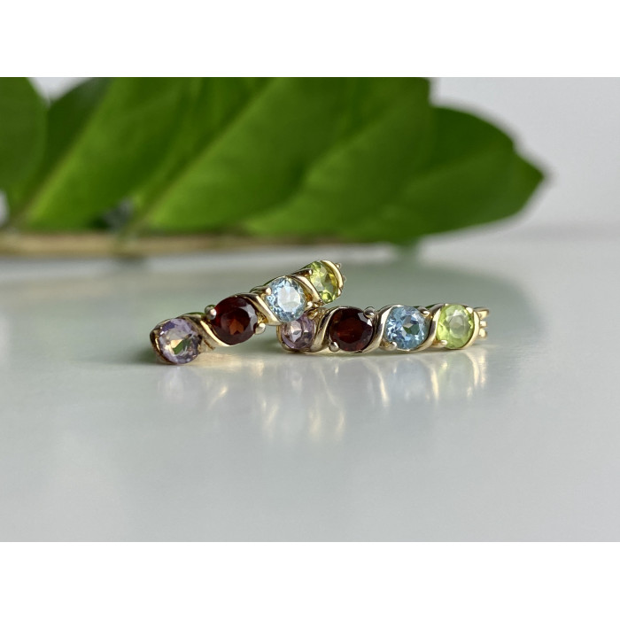 Sky Jewelry Серьги из серебра с позолотой с натуральными камнями  Прелесть