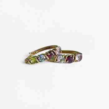 Sky Jewelry Серьги из серебра с позолотой с натуральными камнями  Прелесть