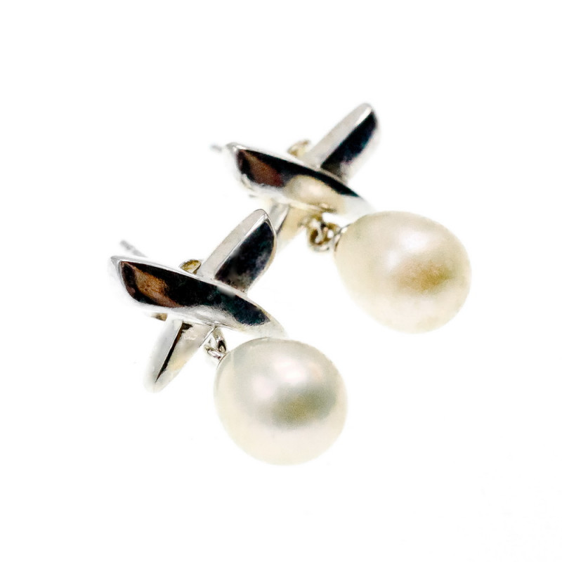 Sky Jewelry Серьги из серебра с жемчугом  Красота