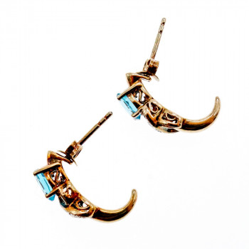 Sky Jewelry Серьги из серебра в позолоте с топазом  Небеса