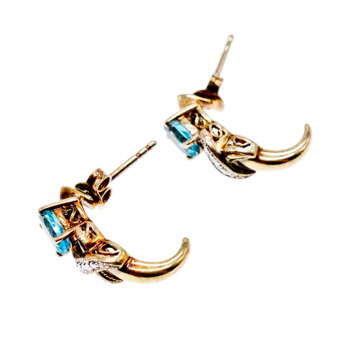 Sky Jewelry Серьги из серебра в позолоте с топазом  Небеса