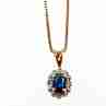 Sky Jewelry Серебряная цепочка с кулоном в позолоте с сапфиром   Обаяние