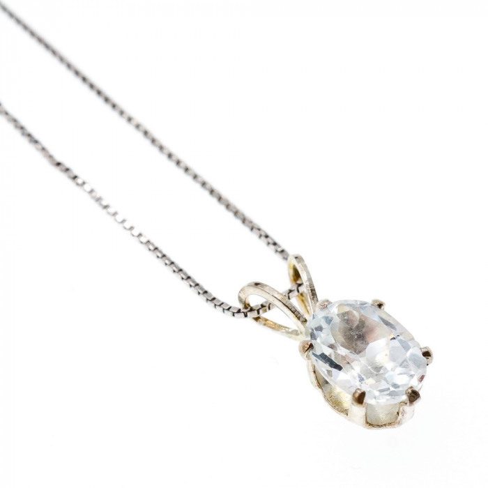 Sky Jewelry Серебряная цепочка с кулоном турмалин Ахроит