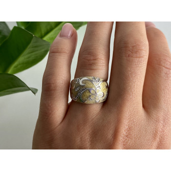 Sky Jewelry Кольцо из серебра с агатом и фианитами  88889