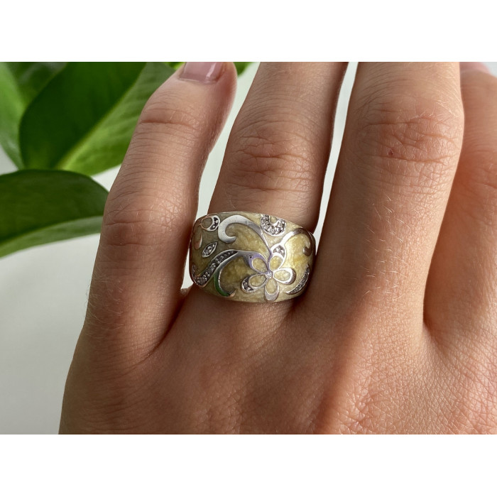 Sky Jewelry Кольцо из серебра с агатом и фианитами  88889