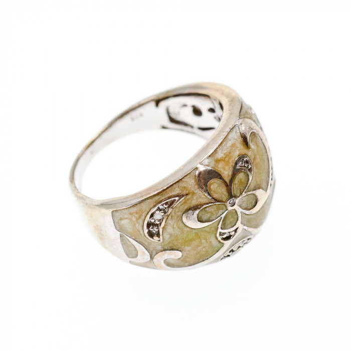 Sky Jewelry Кольцо из серебра с агатом и фианитами  88889