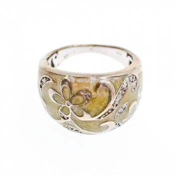 Sky Jewelry Кольцо из серебра с агатом и фианитами  88889