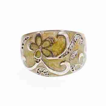 Sky Jewelry Кольцо из серебра с агатом и фианитами  88889