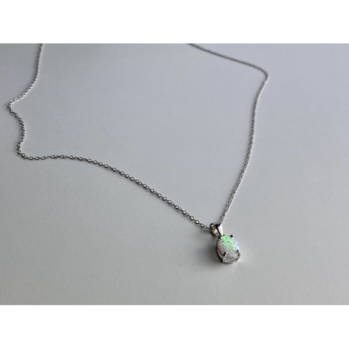 Sky Jewelry Серебряная цепочка с кулоном опал Восторг