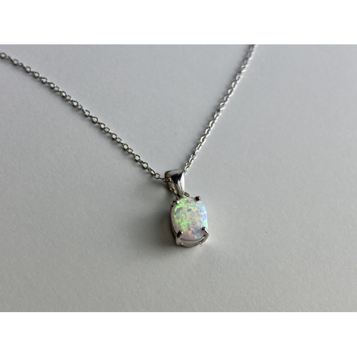 Sky Jewelry Серебряная цепочка с кулоном опал Восторг