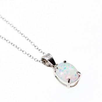 Sky Jewelry Серебряная цепочка с кулоном опал Восторг