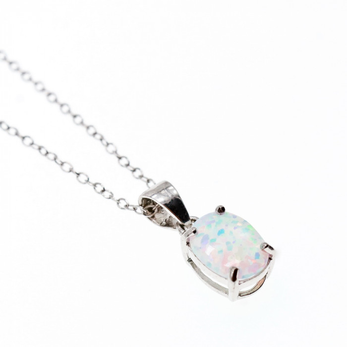 Sky Jewelry Серебряная цепочка с кулоном опал Восторг