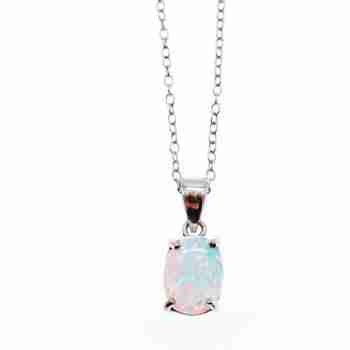 Sky Jewelry Серебряная цепочка с кулоном опал Восторг
