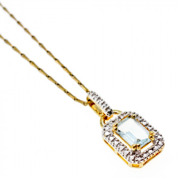 Sky Jewelry Серебряная цепочка с кулоном в позолоте с топазом  222