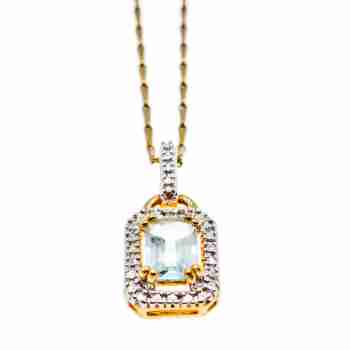 Sky Jewelry Серебряная цепочка с кулоном в позолоте с топазом  222