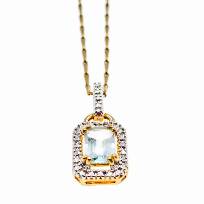 Sky Jewelry Серебряная цепочка с кулоном в позолоте с топазом  222