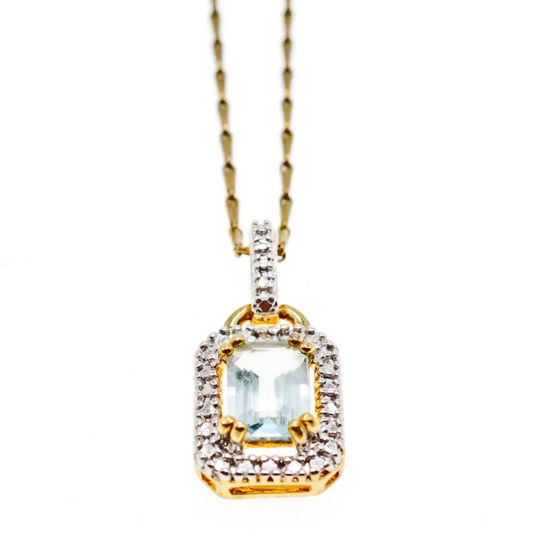 Sky Jewelry Серебряная цепочка с кулоном в позолоте с топазом  222