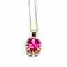Sky Jewelry Серебряная цепочка с кулоном в позолоте с розовой шпинелью и фианитами