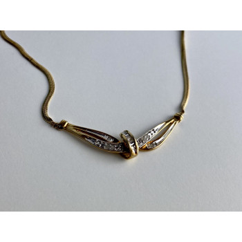 Sky Jewelry Серебряное ожерелье в позолоте с камнями белая шпинель