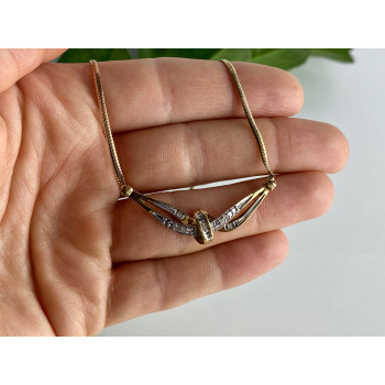 Sky Jewelry Серебряное ожерелье в позолоте с камнями белая шпинель