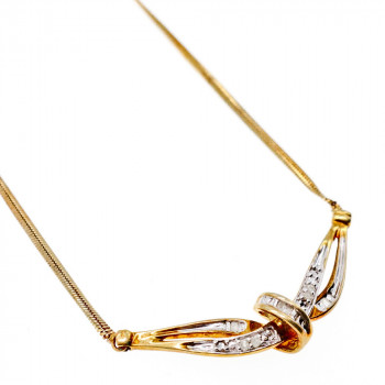 Sky Jewelry Серебряное ожерелье в позолоте с камнями белая шпинель