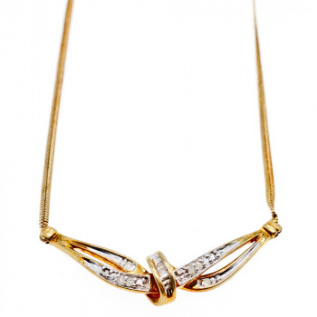 Sky Jewelry Серебряное ожерелье в позолоте с камнями белая шпинель