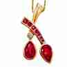 Sky Jewelry Серебряное ожерелье в позолоте с камнями рубеллит и фианит