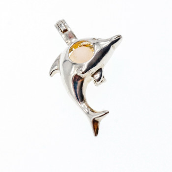 Sky Jewelry Серебряный кулон с жемчугом Дельфин