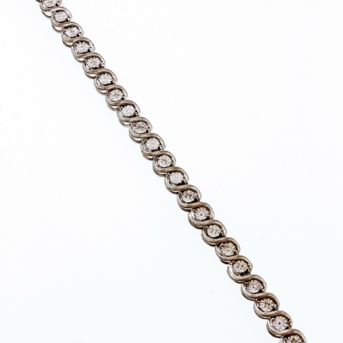 Sky Jewelry Браслет из серебра со вставками из белого топаза