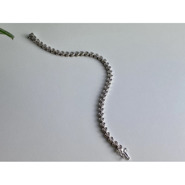 Sky Jewelry Серебряный браслет со вставками из турмалина Сердце