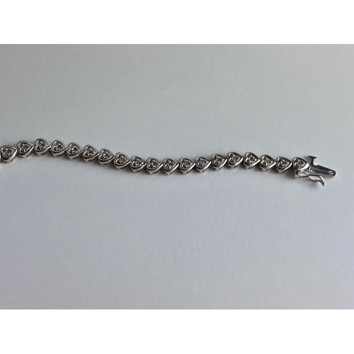 Sky Jewelry Серебряный браслет со вставками из турмалина Сердце