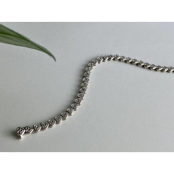 Sky Jewelry Серебряный браслет со вставками из турмалина Сердце