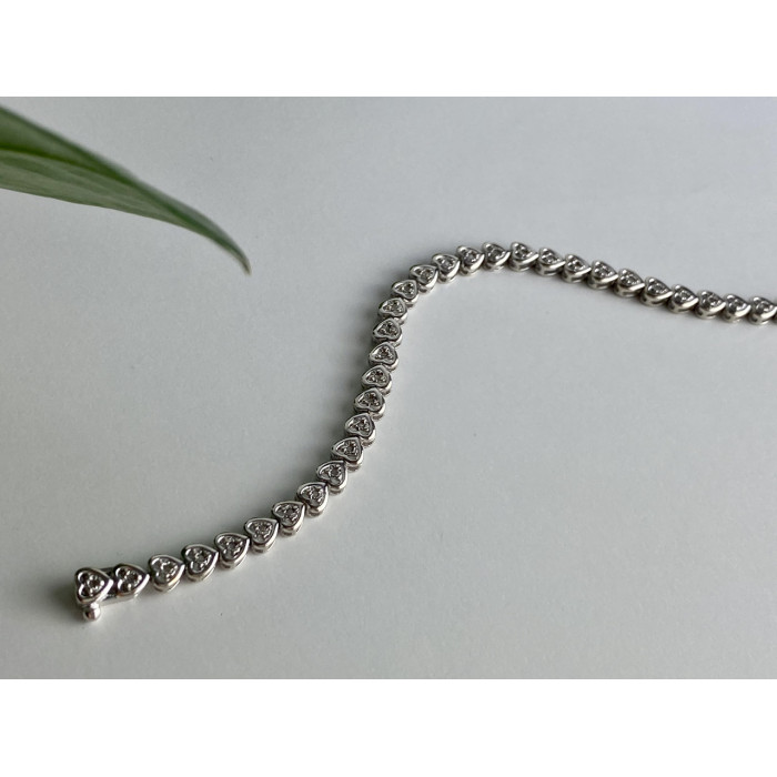 Sky Jewelry Серебряный браслет со вставками из турмалина Сердце