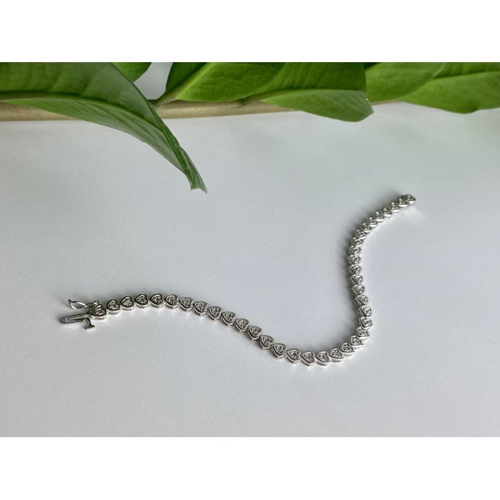 Sky Jewelry Серебряный браслет со вставками из турмалина Сердце