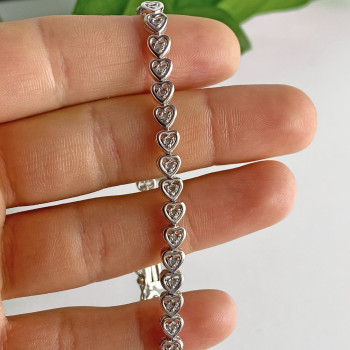 Sky Jewelry Серебряный браслет со вставками из турмалина Сердце