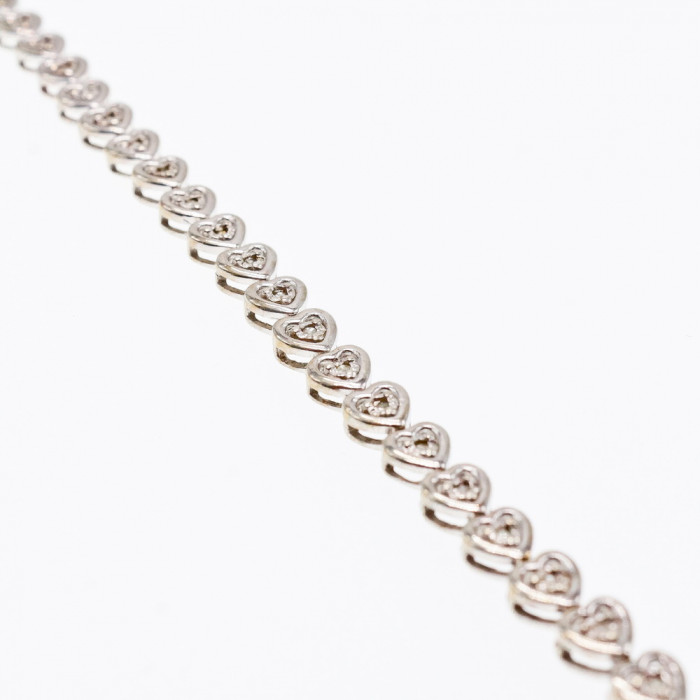 Sky Jewelry Серебряный браслет со вставками из турмалина Сердце