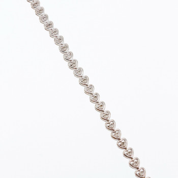 Sky Jewelry Серебряный браслет со вставками из турмалина Сердце