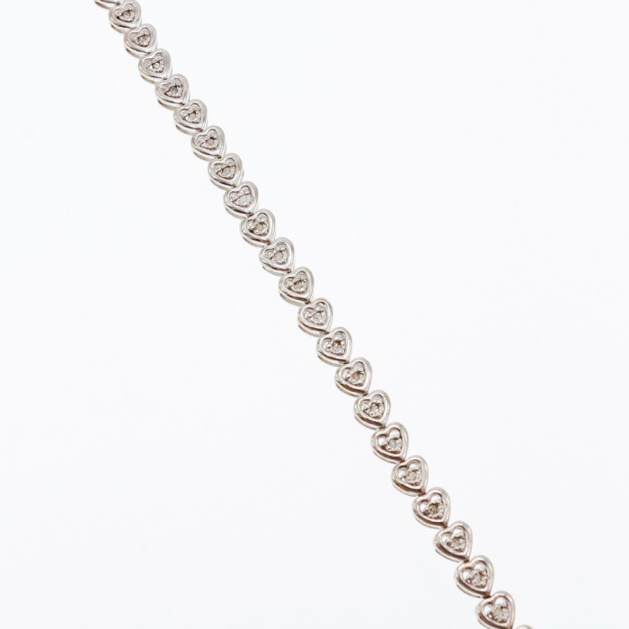 Sky Jewelry Серебряный браслет со вставками из турмалина Сердце