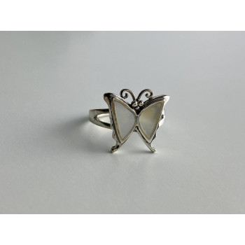Sky Jewelry Серебряное кольцо с перламутром  Бабочка