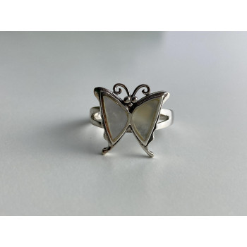 Sky Jewelry Серебряное кольцо с перламутром  Бабочка