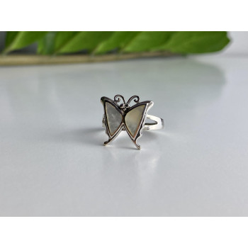 Sky Jewelry Серебряное кольцо с перламутром  Бабочка