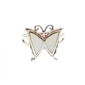 Sky Jewelry Серебряное кольцо с перламутром  Бабочка