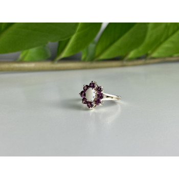 Sky Jewelry Серебряное кольцо с опалом и розовой шпинелью   Цветы