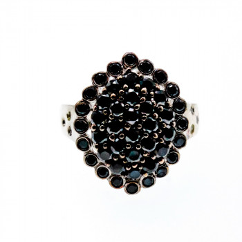 Sky Jewelry Серебряное кольцо с сапфиром и фианитом  Роскошь