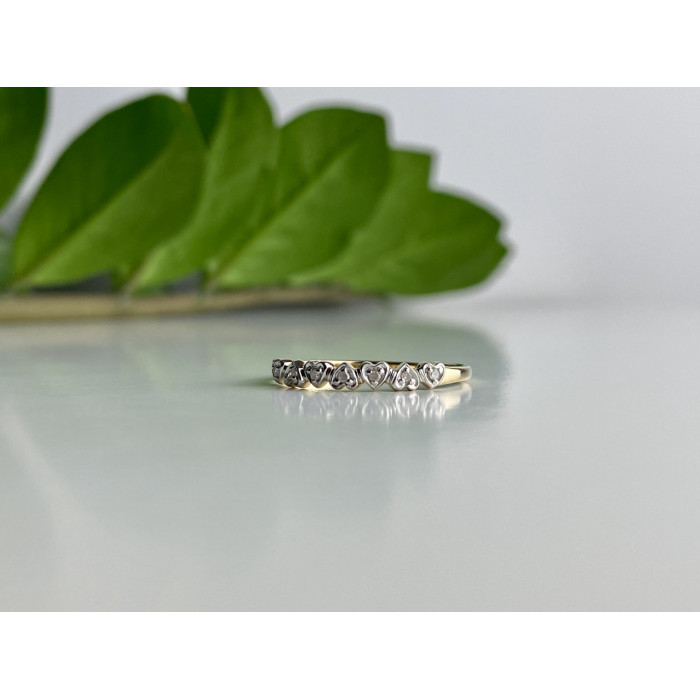 Sky Jewelry Золотое кольцо 10К (417 проба)  с белыми сапфирами  Сердце