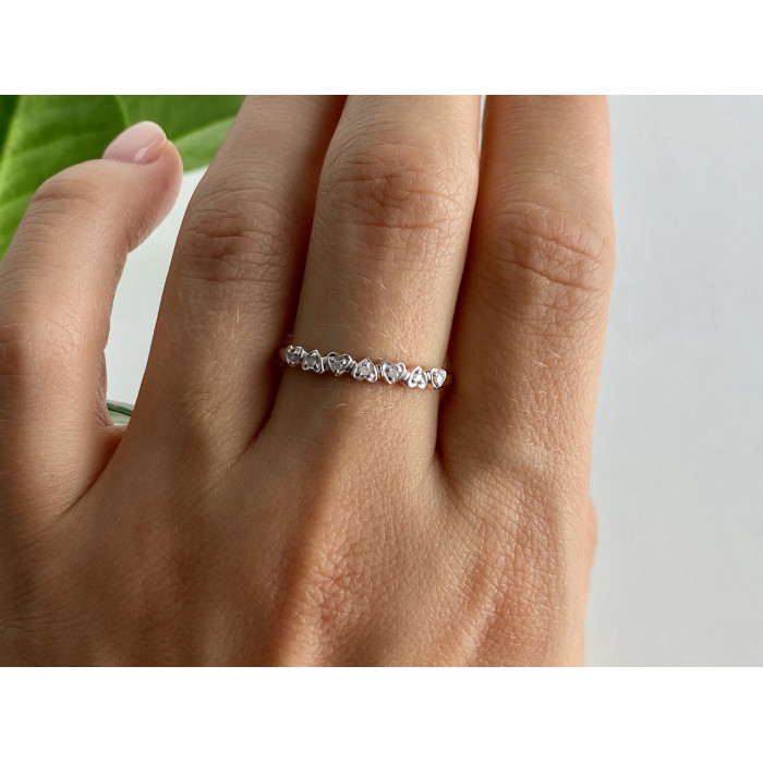 Sky Jewelry Золотое кольцо 10К (417 проба)  с белыми сапфирами  Сердце