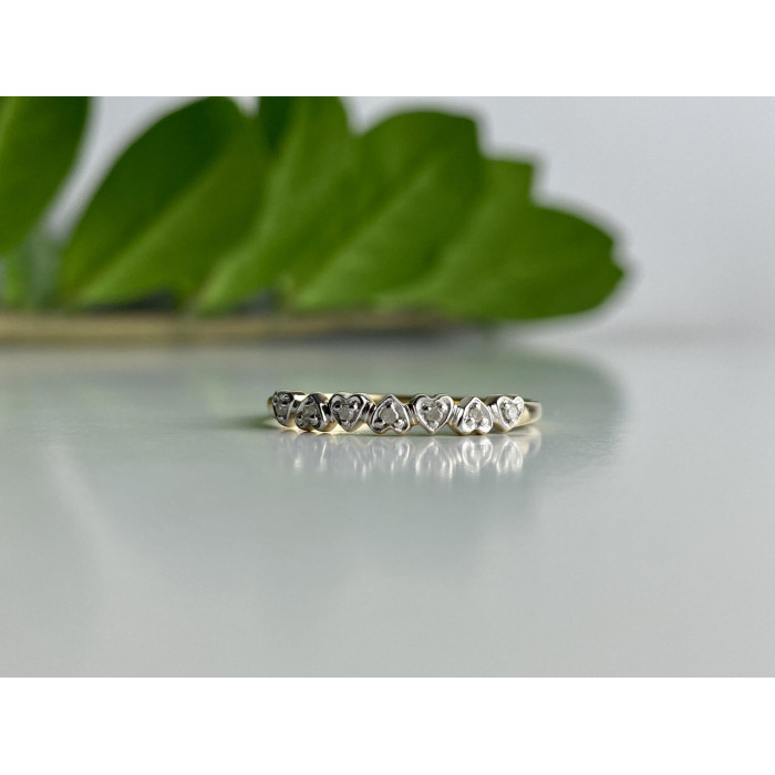 Sky Jewelry Золотое кольцо 10К (417 проба)  с белыми сапфирами  Сердце