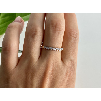 Sky Jewelry Золотое кольцо 10К (417 проба)  с белыми сапфирами  Сердце